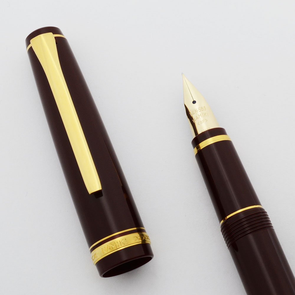 Namiki Falcon Fountain Pen (1998) - Burgundy w Gold Trim, Flexible